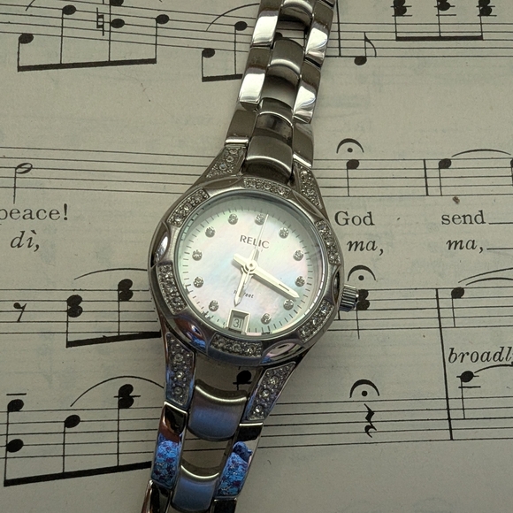 Relic Silver Watch with Crystal Accents - Picture 9 of 16